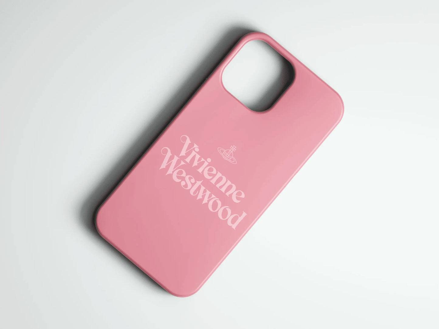 Pembe, Vivienne Westwood logolu modern telefon kılıfı, şık ve koruyucu tasarım