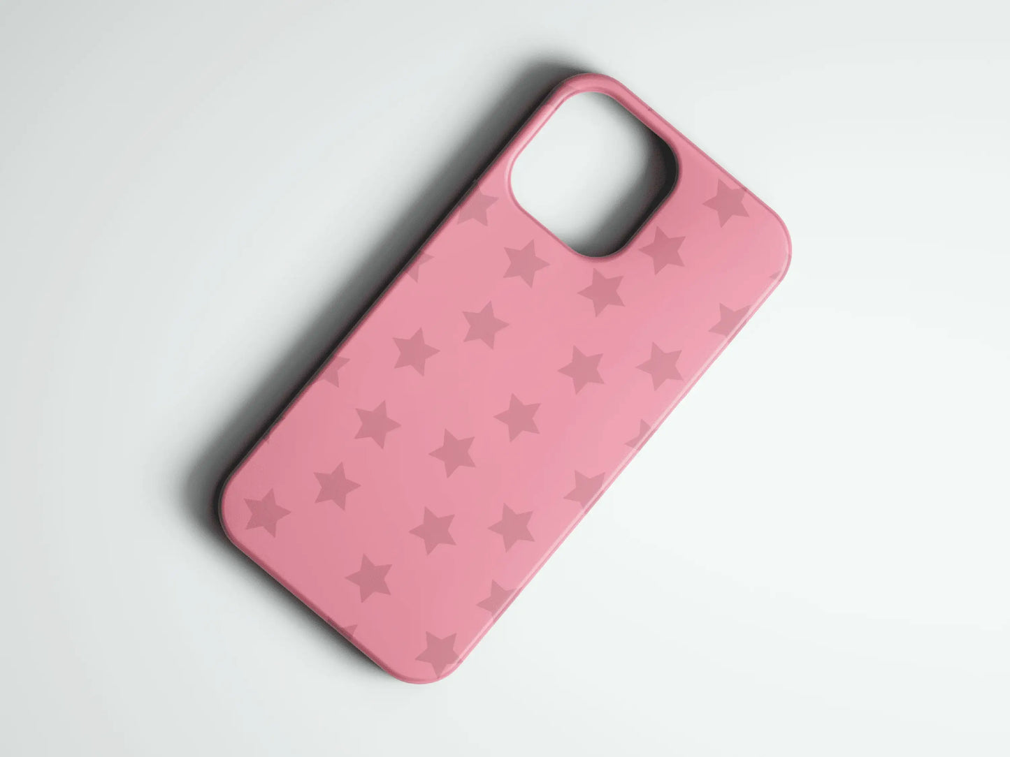 Pembe yıldız desenli telefon kılıfı, şık koruyucu aksesuar