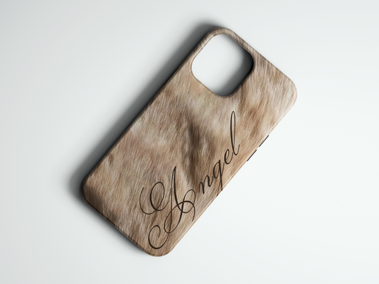 Fur Angel bej kürk desenli telefon kılıfı