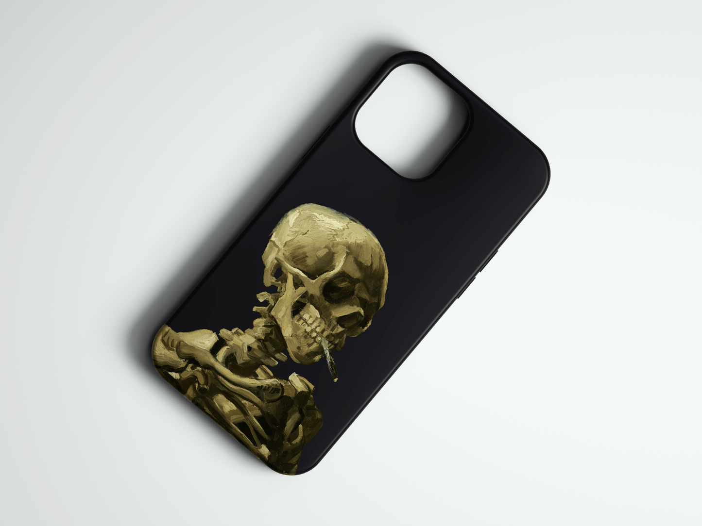 Head of a Skeleton with a Burning Cigarette - dedecasetr