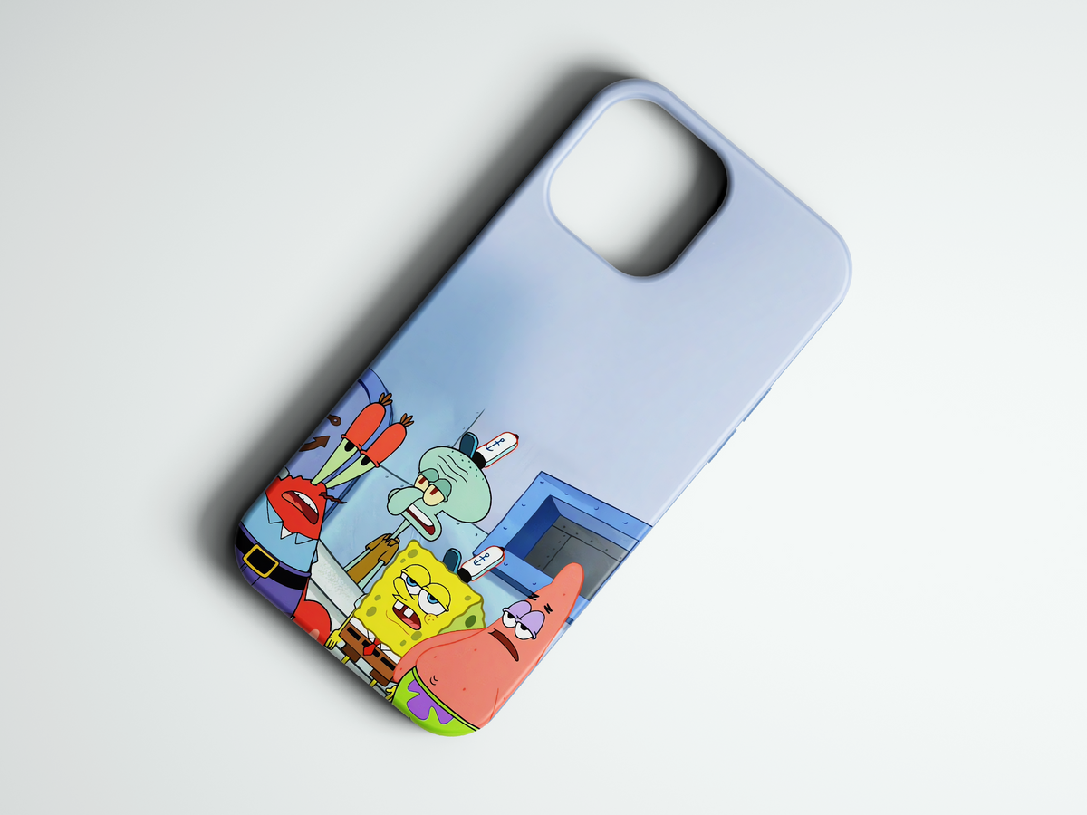 SpongeBob Crew karakter baskılı telefon kılıfı