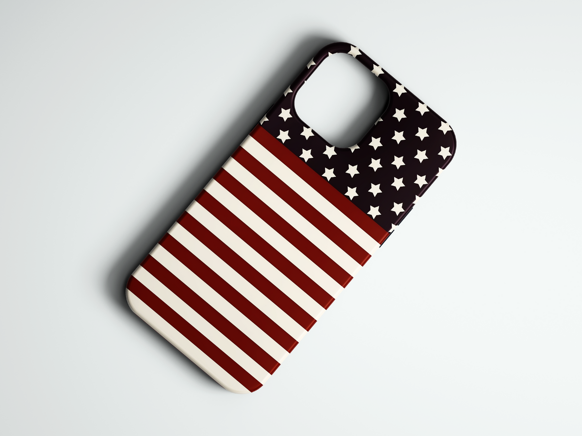 Stars Stripes bayrak desenli telefon kılıfı
