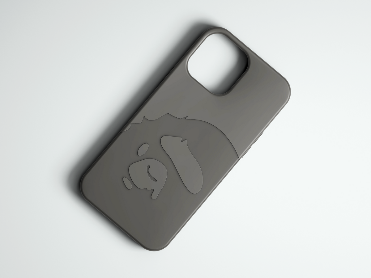 Bape Shadow gri logo baskılı telefon kılıfı