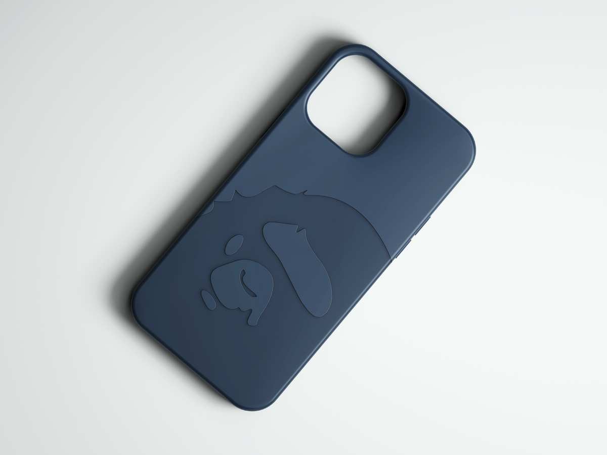 Bape Shadow lacivert logo baskılı telefon kılıfı
