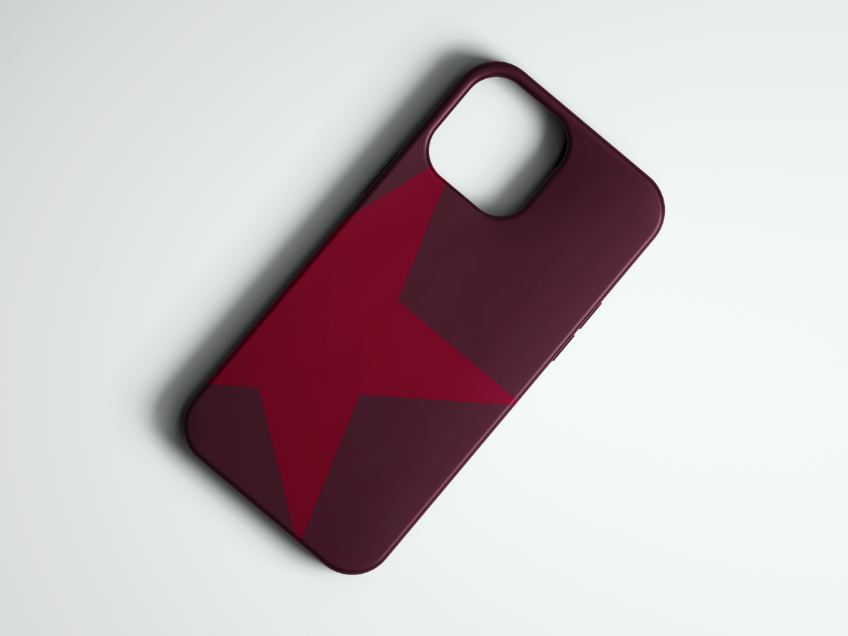 Big Star bordo yıldız desenli telefon kılıfı