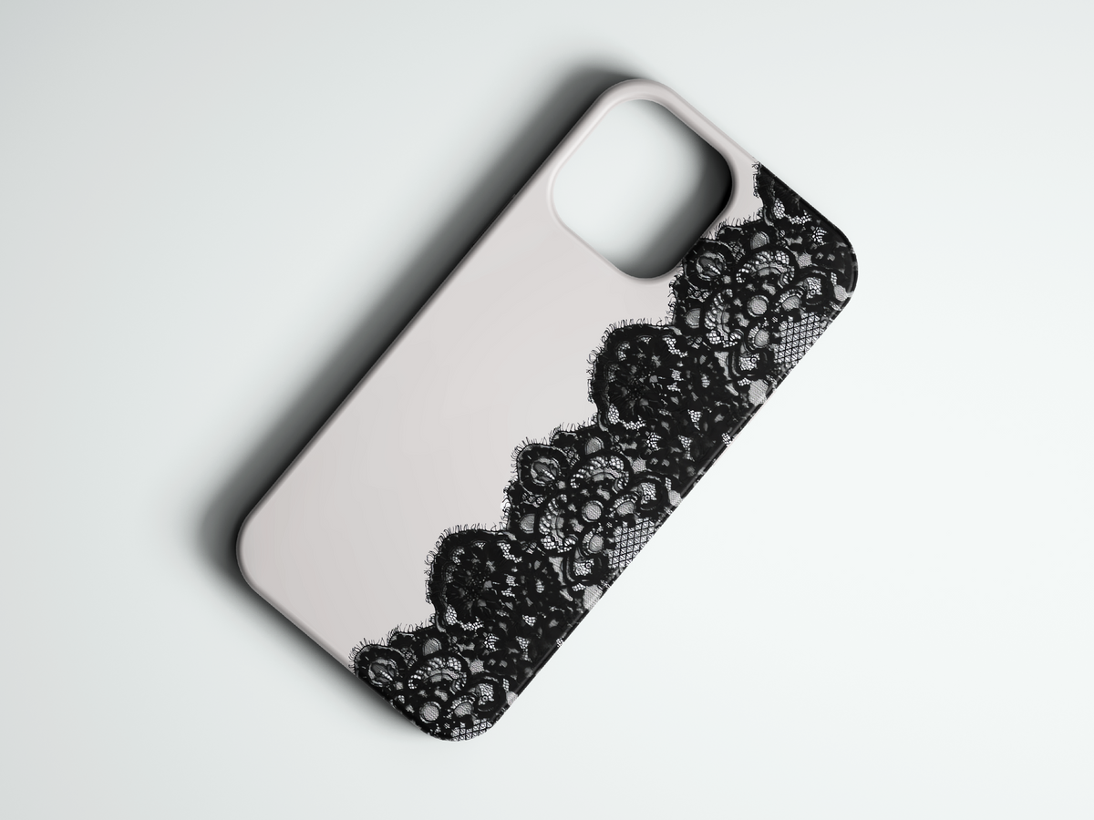 Black Lace dantel desenli telefon kılıfı