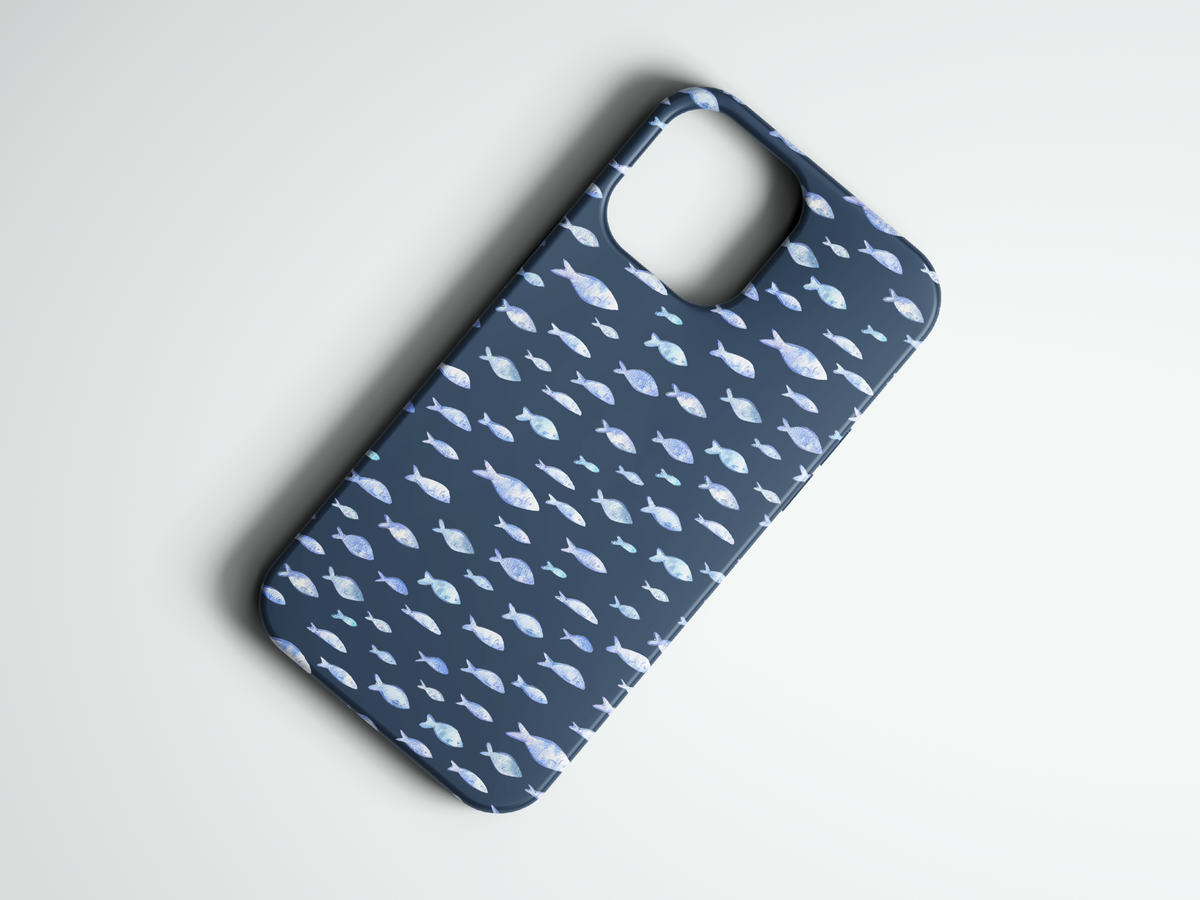 Blue Ripple soyut desenli telefon kılıfı