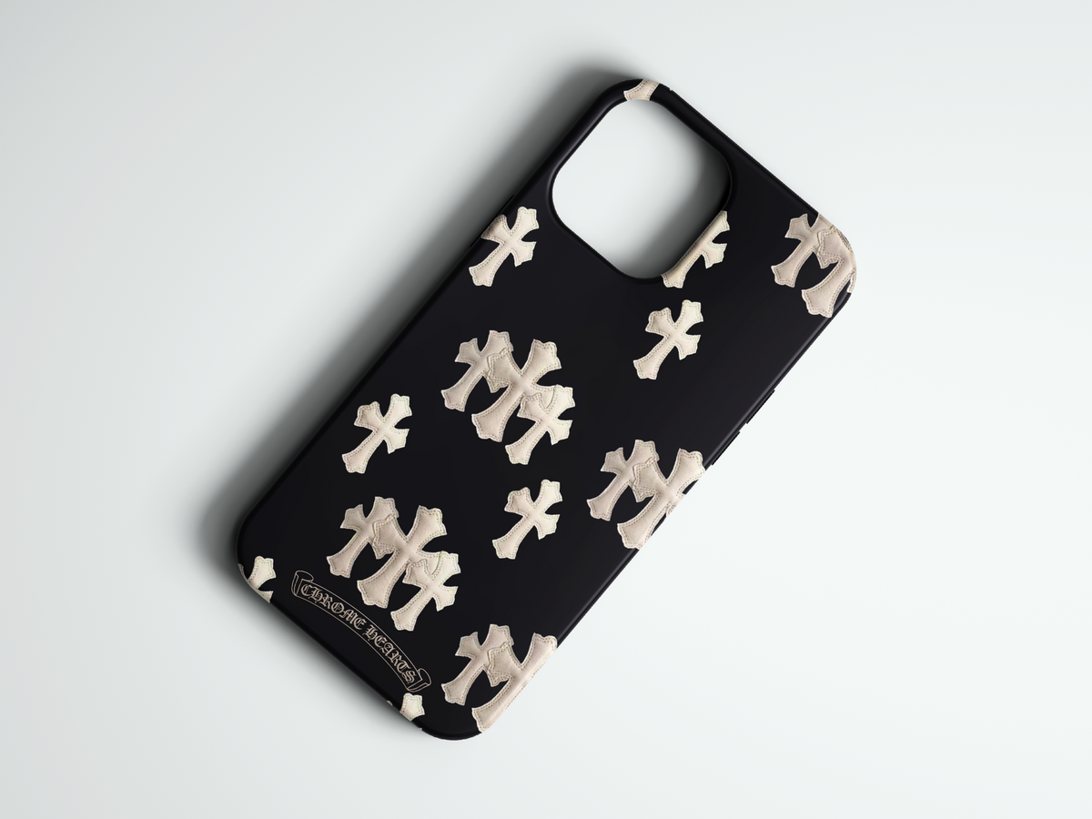 Chrome Hearts haç desenli telefon kılıfı