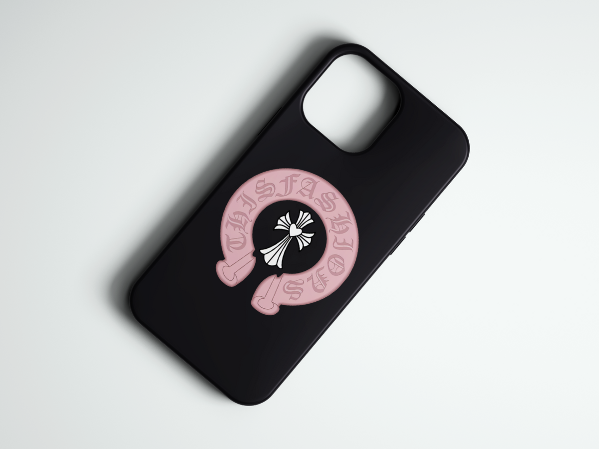 Chrome Horseshoe pembe logo baskılı telefon kılıfı