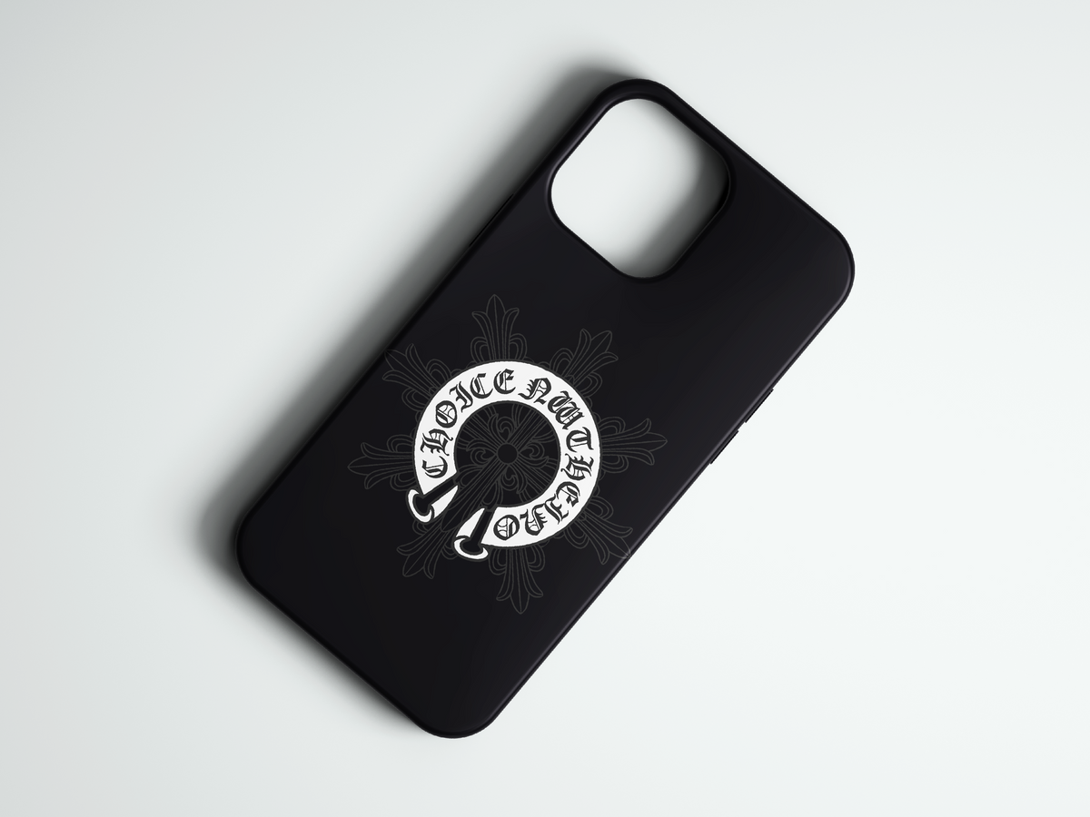 Chrome Horseshoe beyaz logo baskılı telefon kılıfı