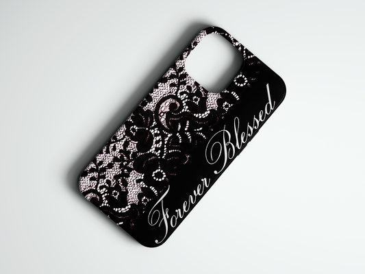 Forever Blessed dantel desenli telefon kılıfı