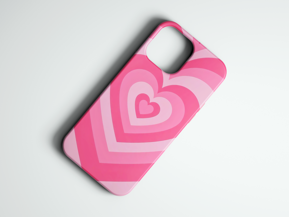 Heart Echo pembe kalp desenli telefon kılıfı