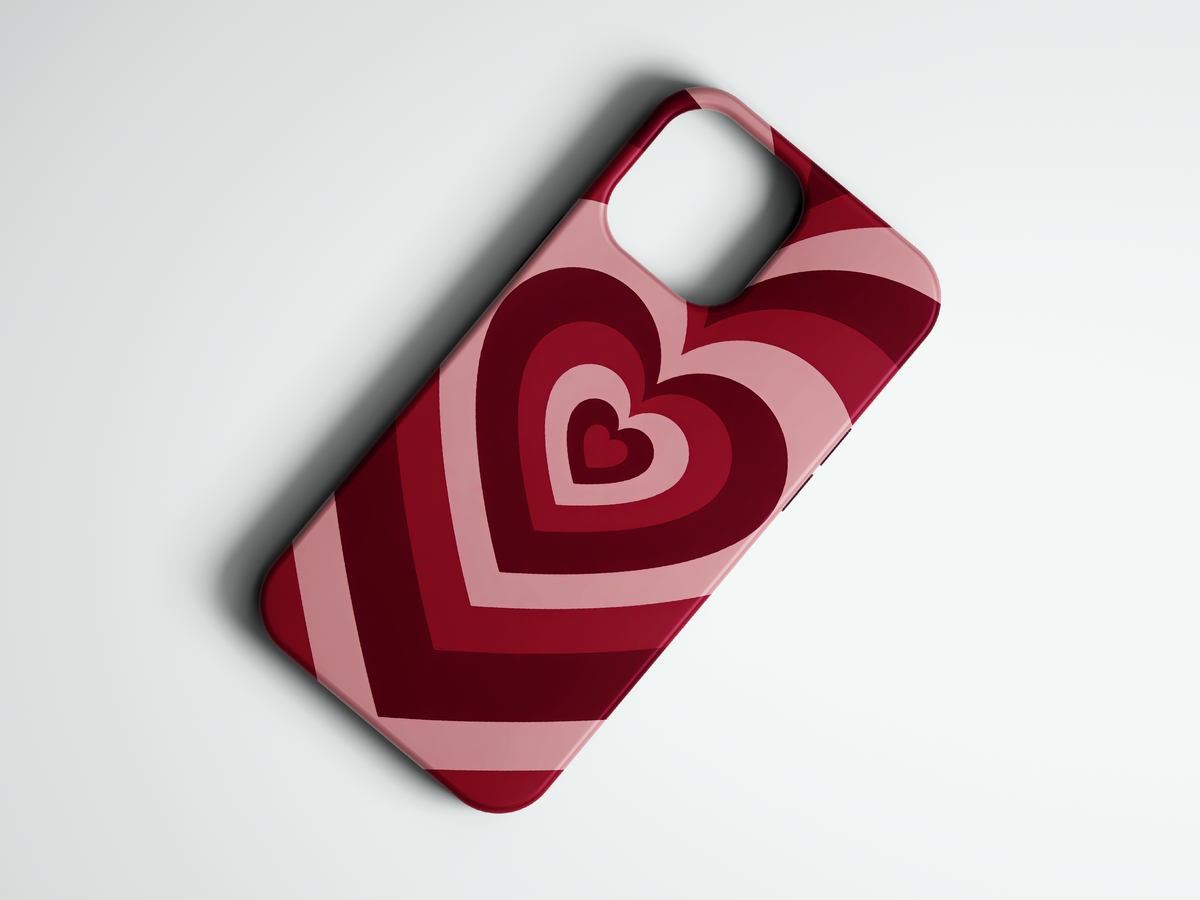Heart Echo kırmızı kalp desenli telefon kılıfı