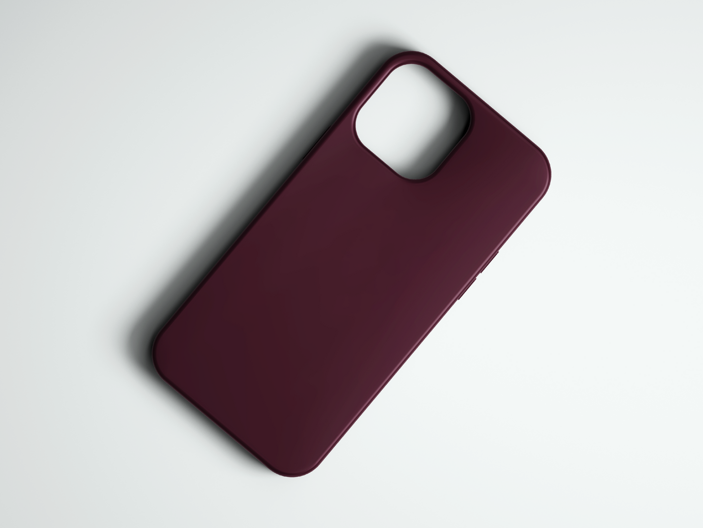 Bordo renkli şık telefon kılıfı, sade ve modern tasarım, beyaz arka plan