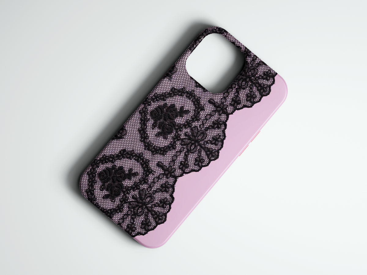 Lilac Lace dantel desenli telefon kılıfı