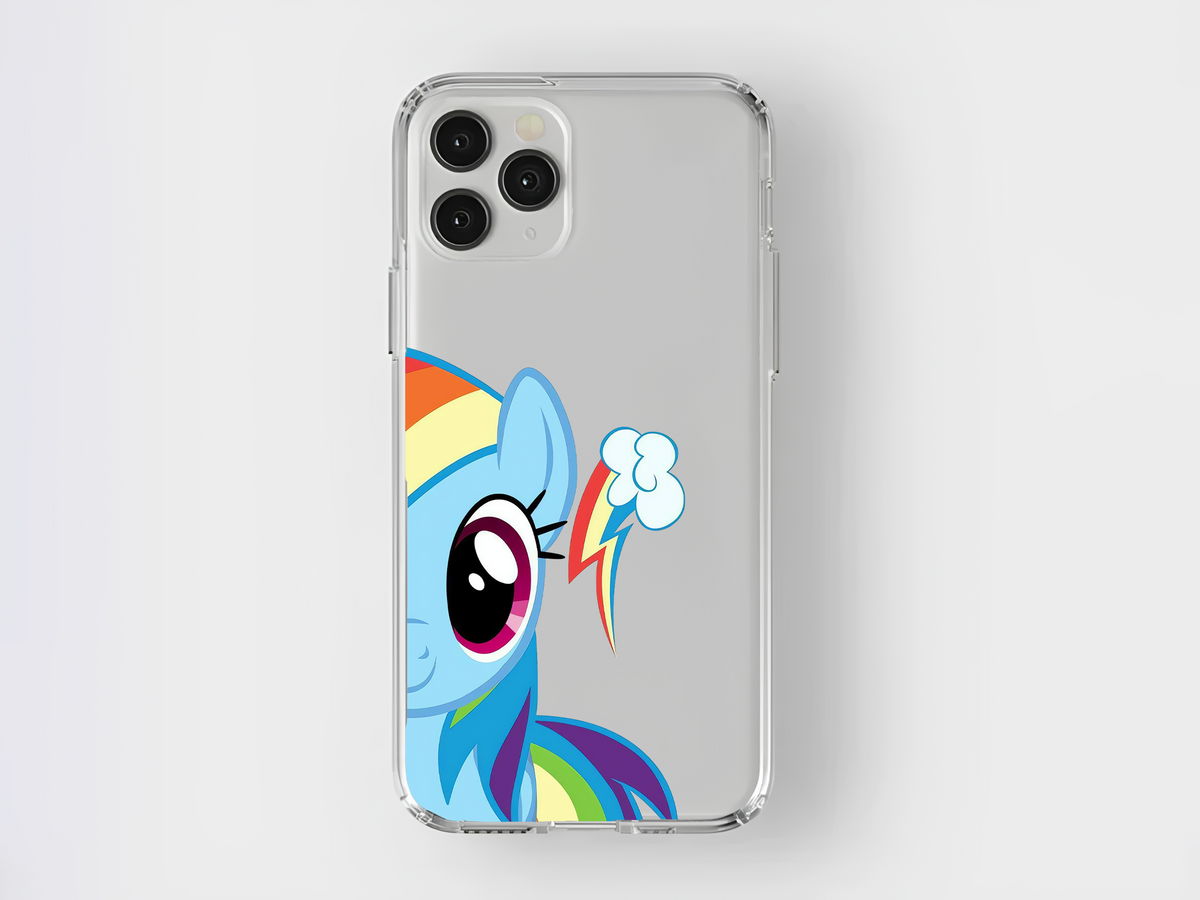 Little Pony mavi karakter baskılı telefon kılıfı