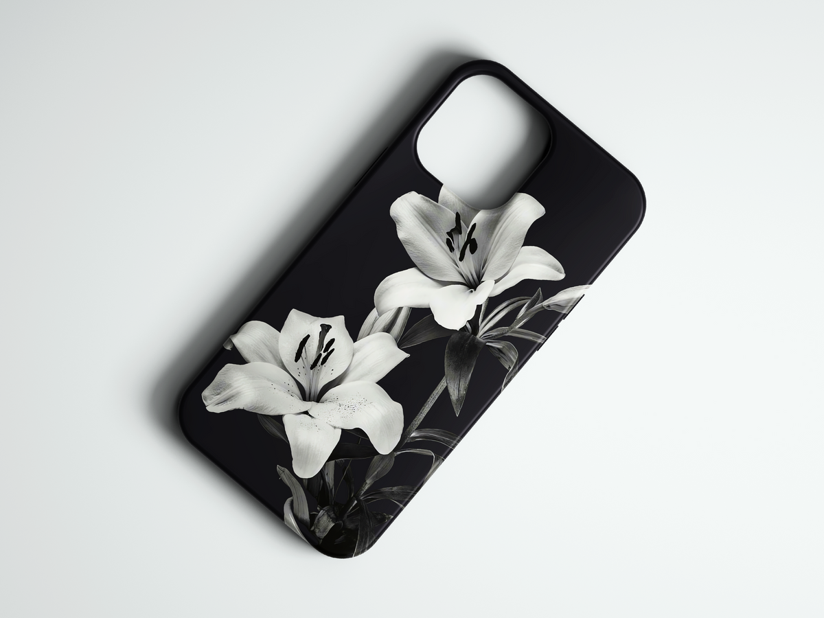 Night Lily çiçek desenli telefon kılıfı