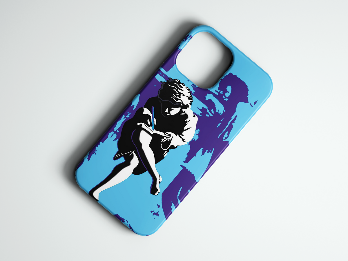 Pop Rebel mavi pop art baskılı telefon kılıfı