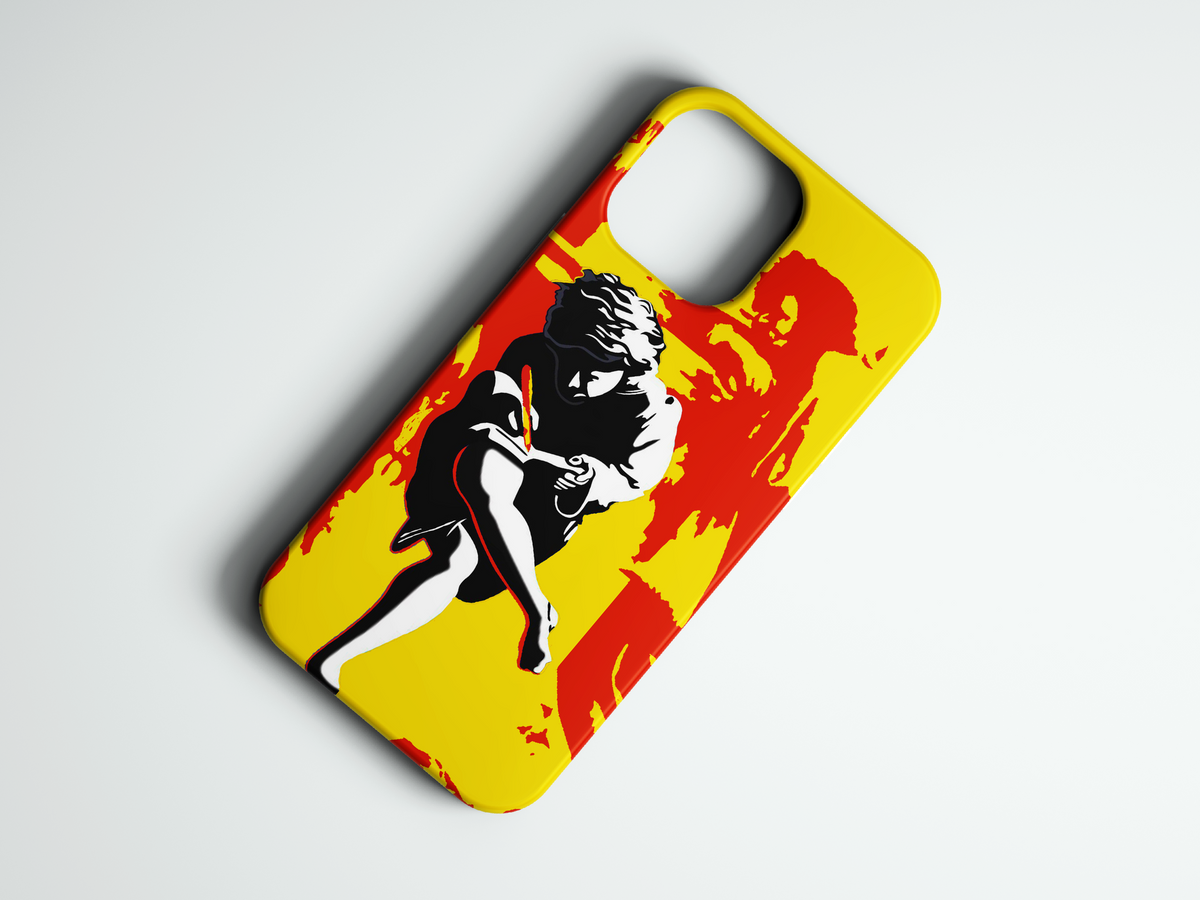 Pop Rebel sarı pop art baskılı telefon kılıfı