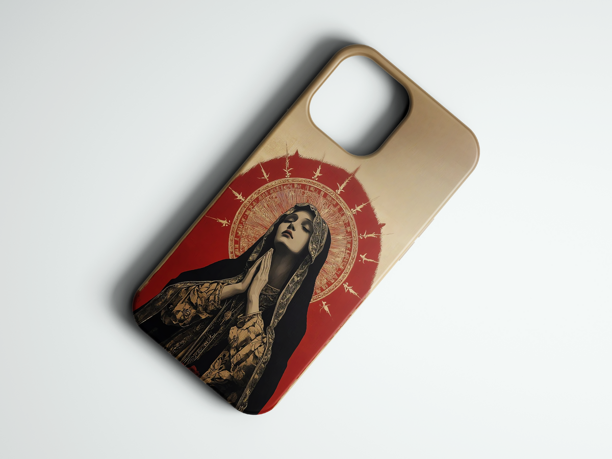 Red Madonna sanat baskılı telefon kılıfı