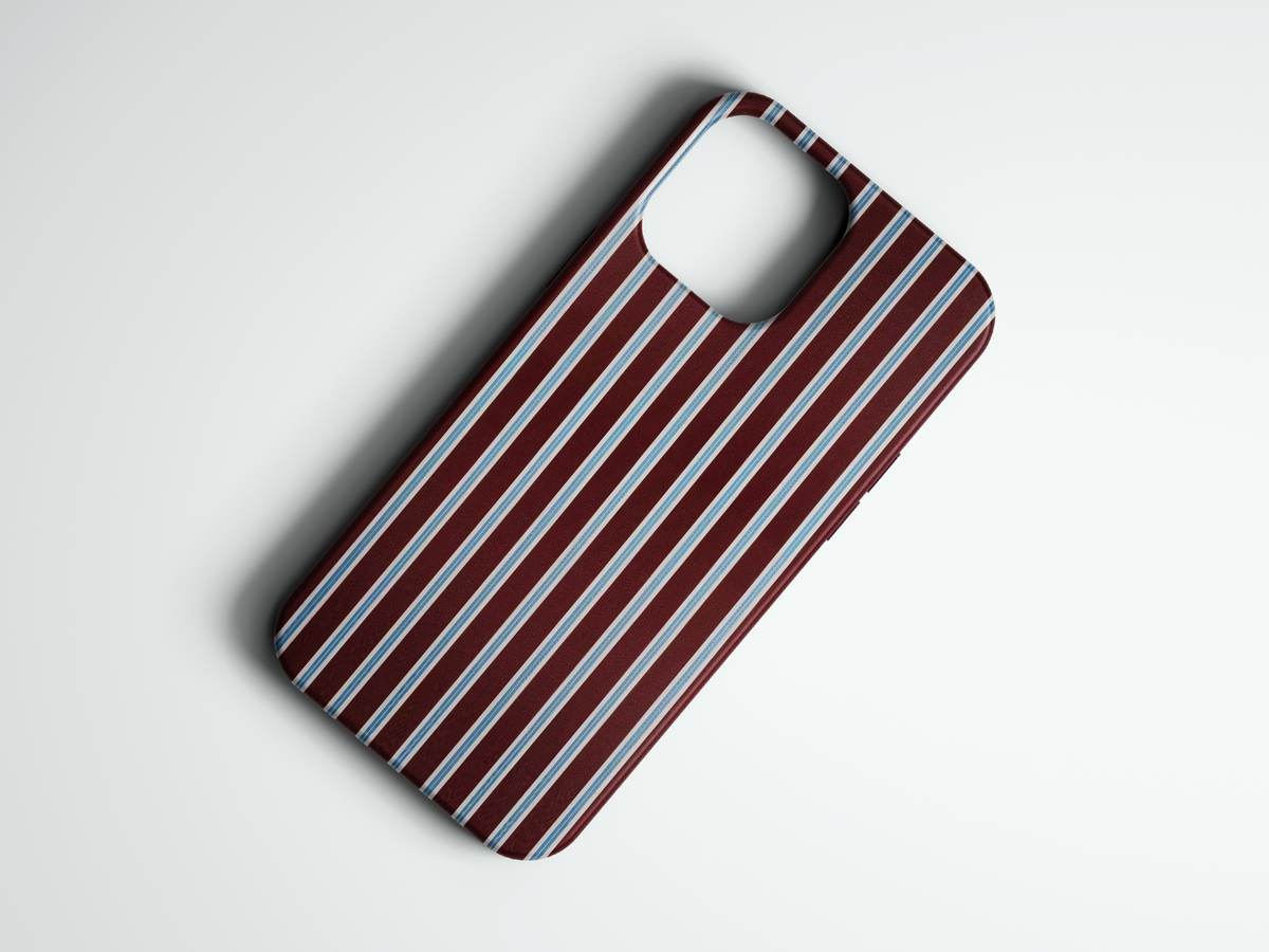 Ruby Stripe bordo mavi çizgili telefon kılıfı