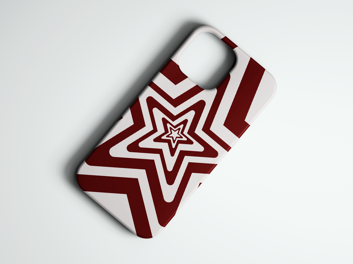 Star Burst bordo yıldız desenli telefon kılıfı