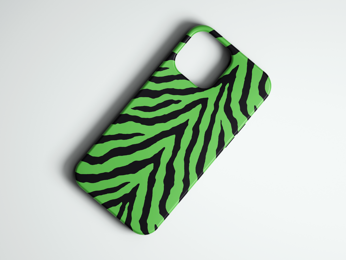 Zebra Wave yeşil zebra desenli telefon kılıfı